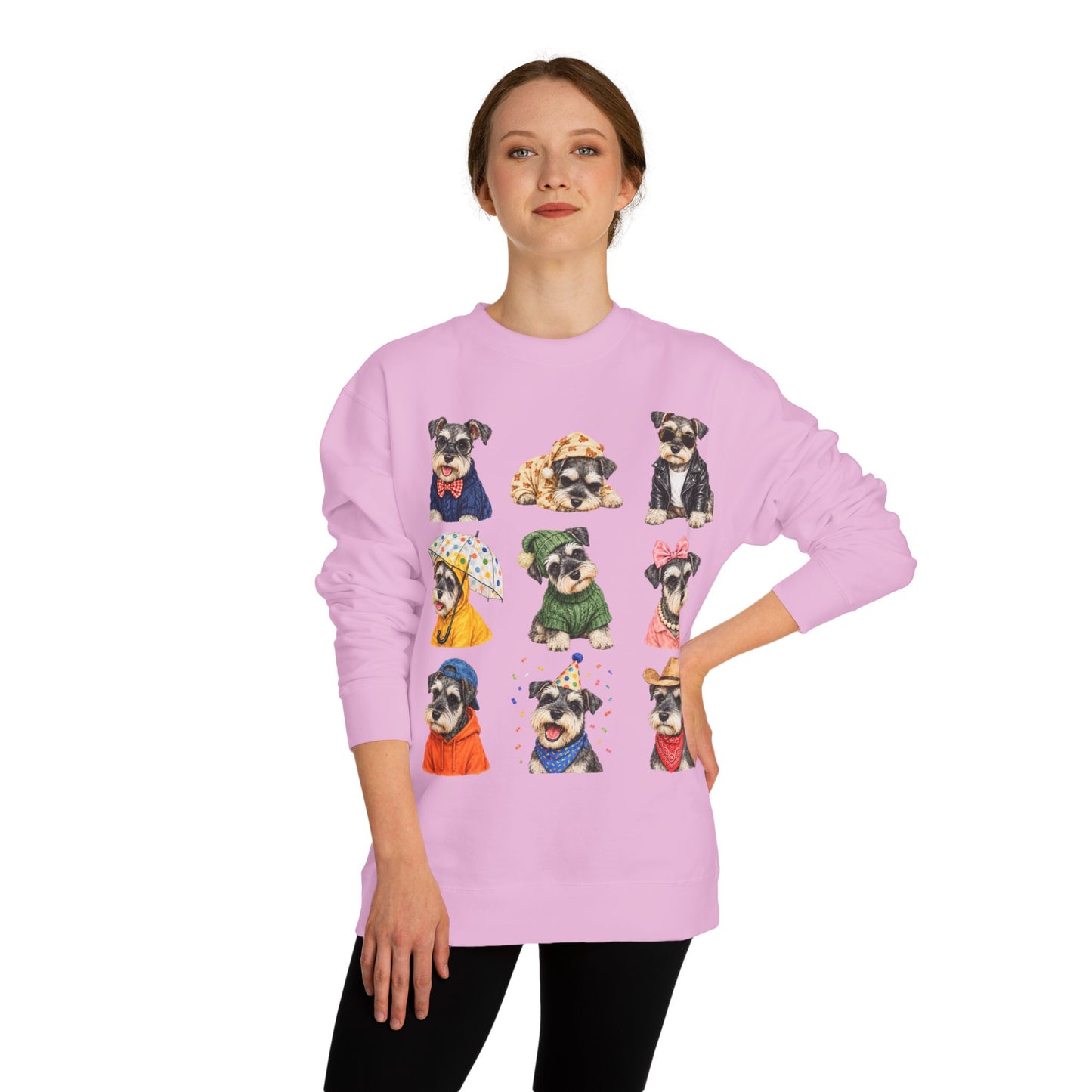 Cute Puppy Grid Sweatshirt — Watercolor Dogs Crewneck