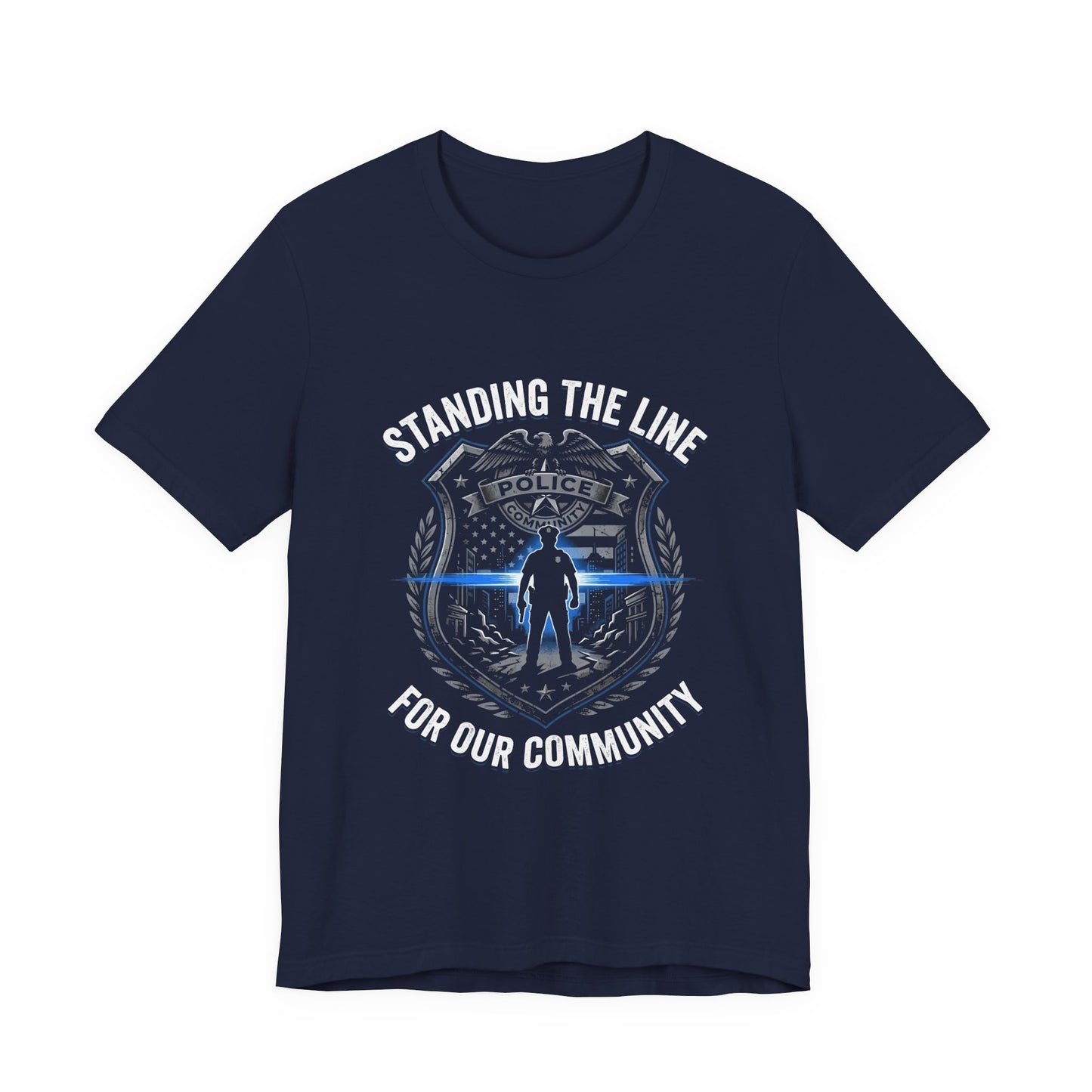Police Thin Blue Line Badge T-Shirt — Support Law Enforcement Tee