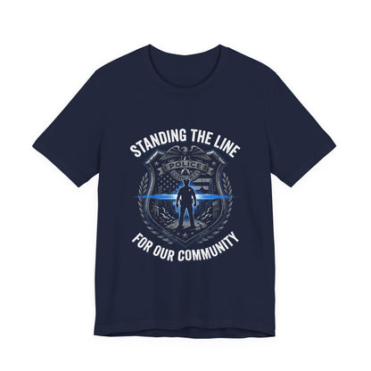 Police Thin Blue Line Badge T-Shirt — Support Law Enforcement Tee