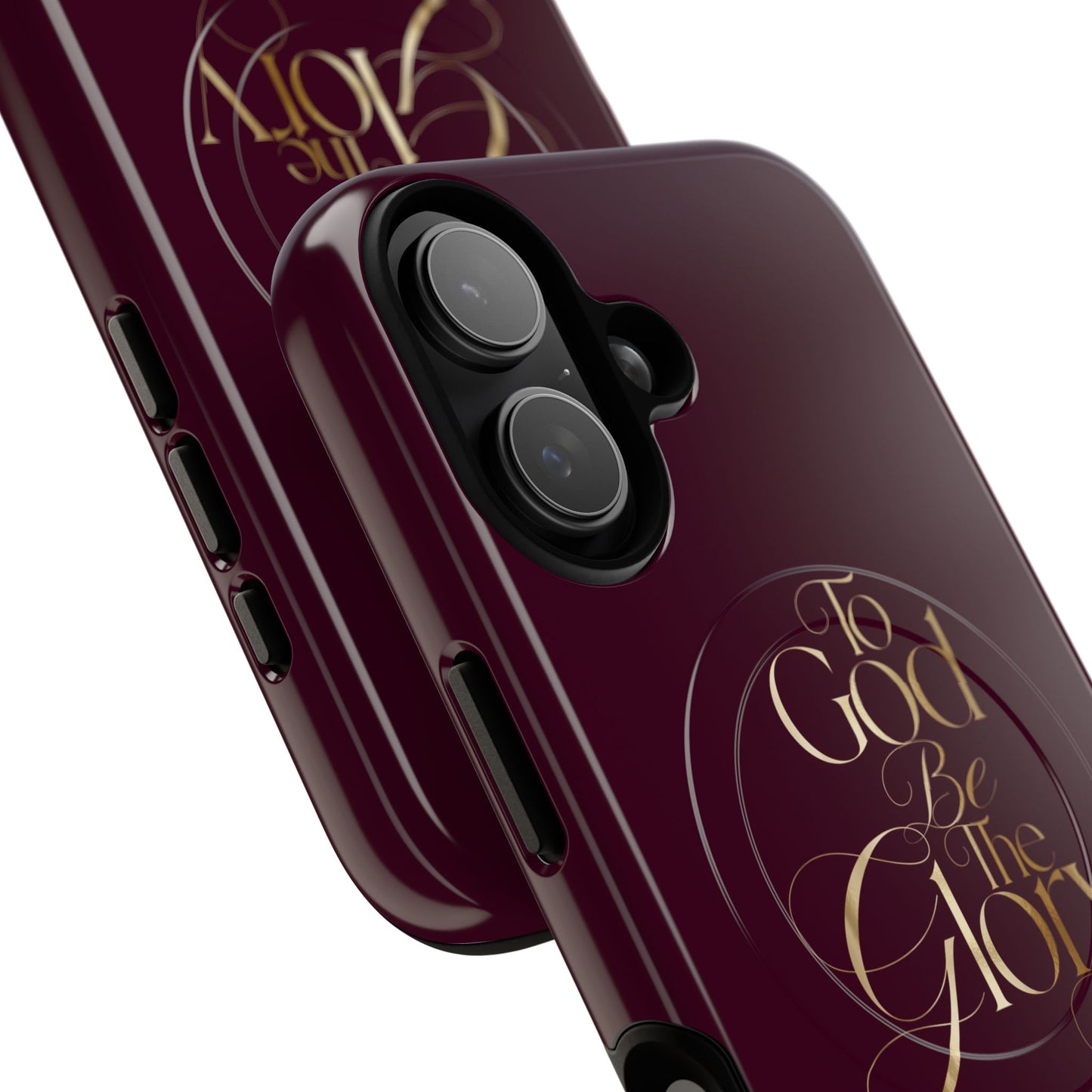 "To God Be The Glory" Tough Magnetic Phone Case — Burgundy Christian iPhone Cover