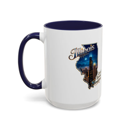 Illinois Skyline Accent Coffee Mug – City of Broad Shoulders Chicago Design (11/15oz)