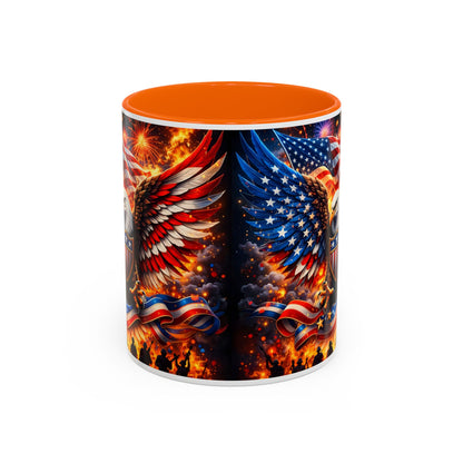 Patriotic Eagle Coffee Mug — American Flag Bald Eagle Accent Mug (11/15oz)