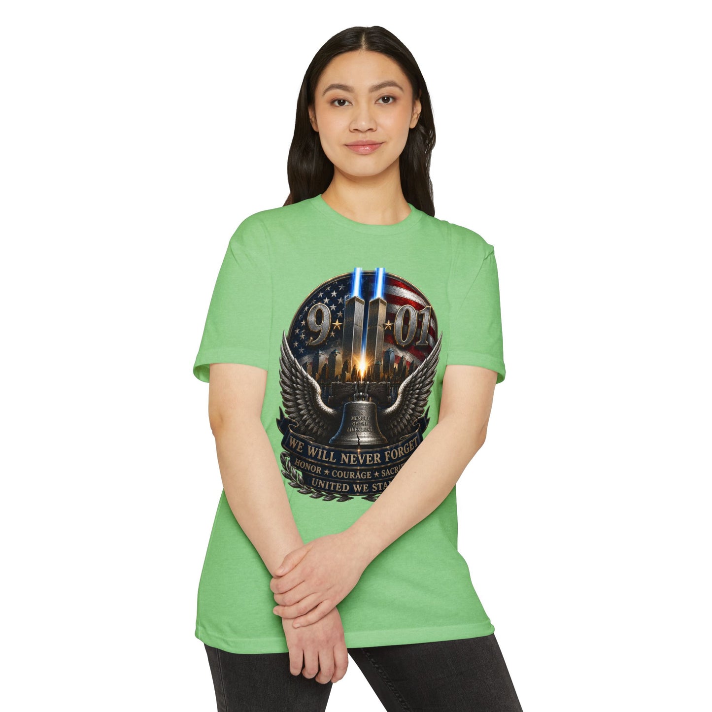 9/11 Never Forget Memorial T-Shirt — Twin Towers Tribute Tee