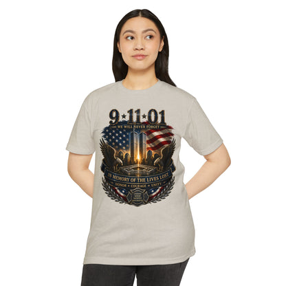 9/11 Memorial T-Shirt – "We Will Never Forget" Tribute Tee