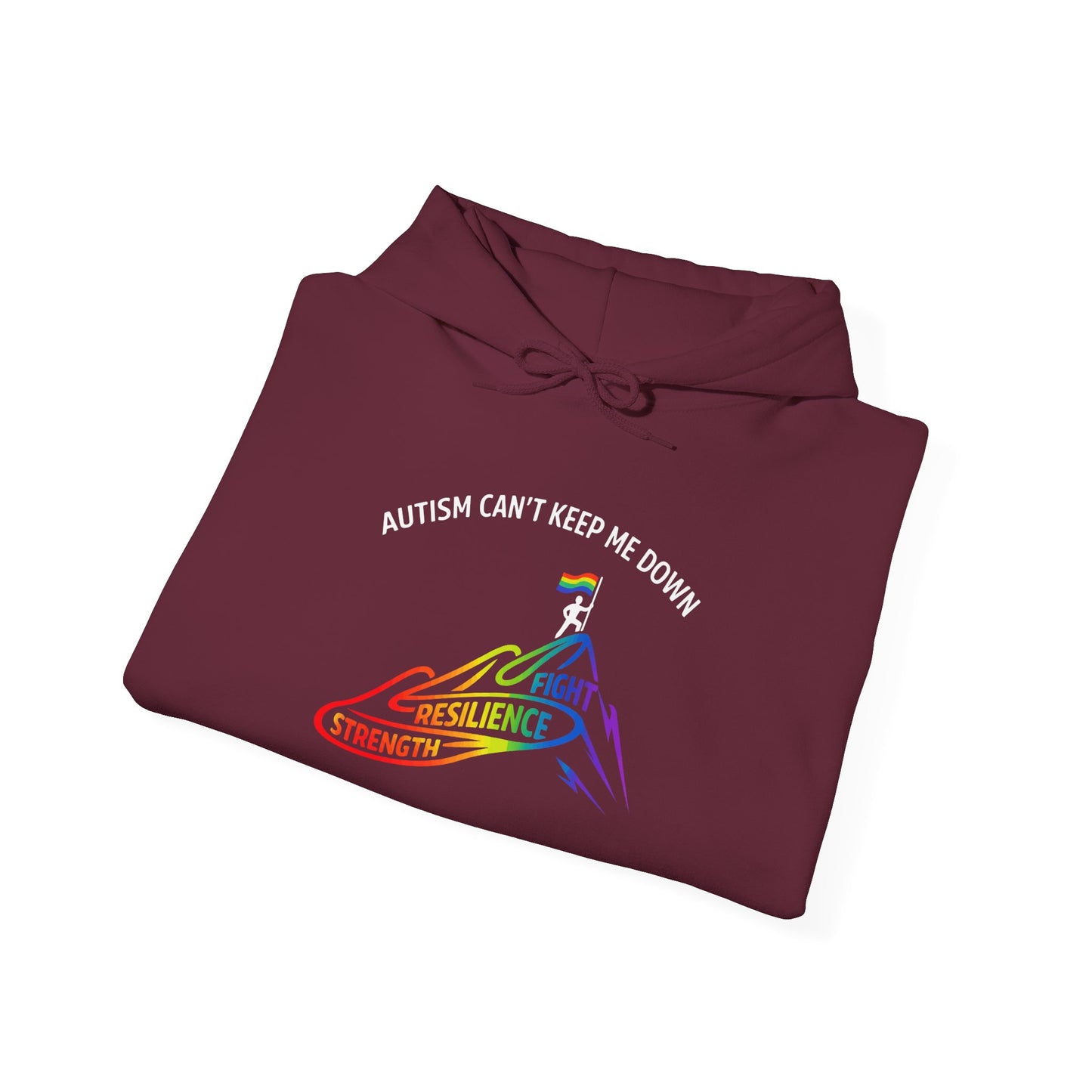 Autism Can't Keep Me Down Fight Resilience Strength Hoodie