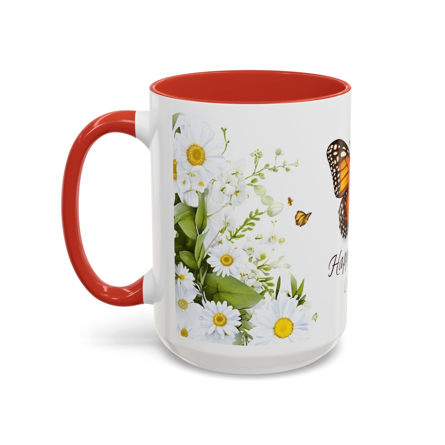 Mother's Day Butterfly Coffee Mug – 'Happy Mother's Day' Floral Accent Mug