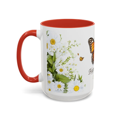 Mother's Day Butterfly Coffee Mug – 'Happy Mother's Day' Floral Accent Mug
