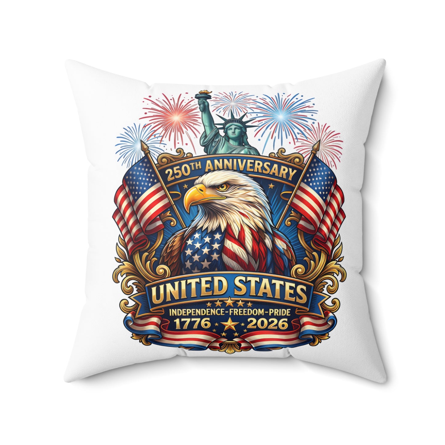 United States 250th Anniversary Eagle Throw Pillow — 1776–2026 Patriotic Decorative Pillow