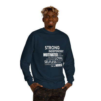 Nurse Word Cloud Sweatshirt — Strong Independent Motivated Loyal Selfless