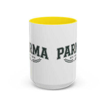 Parma Established 1816 Accent Coffee Mug — Vintage Collegiate Ceramic Coffee Cup