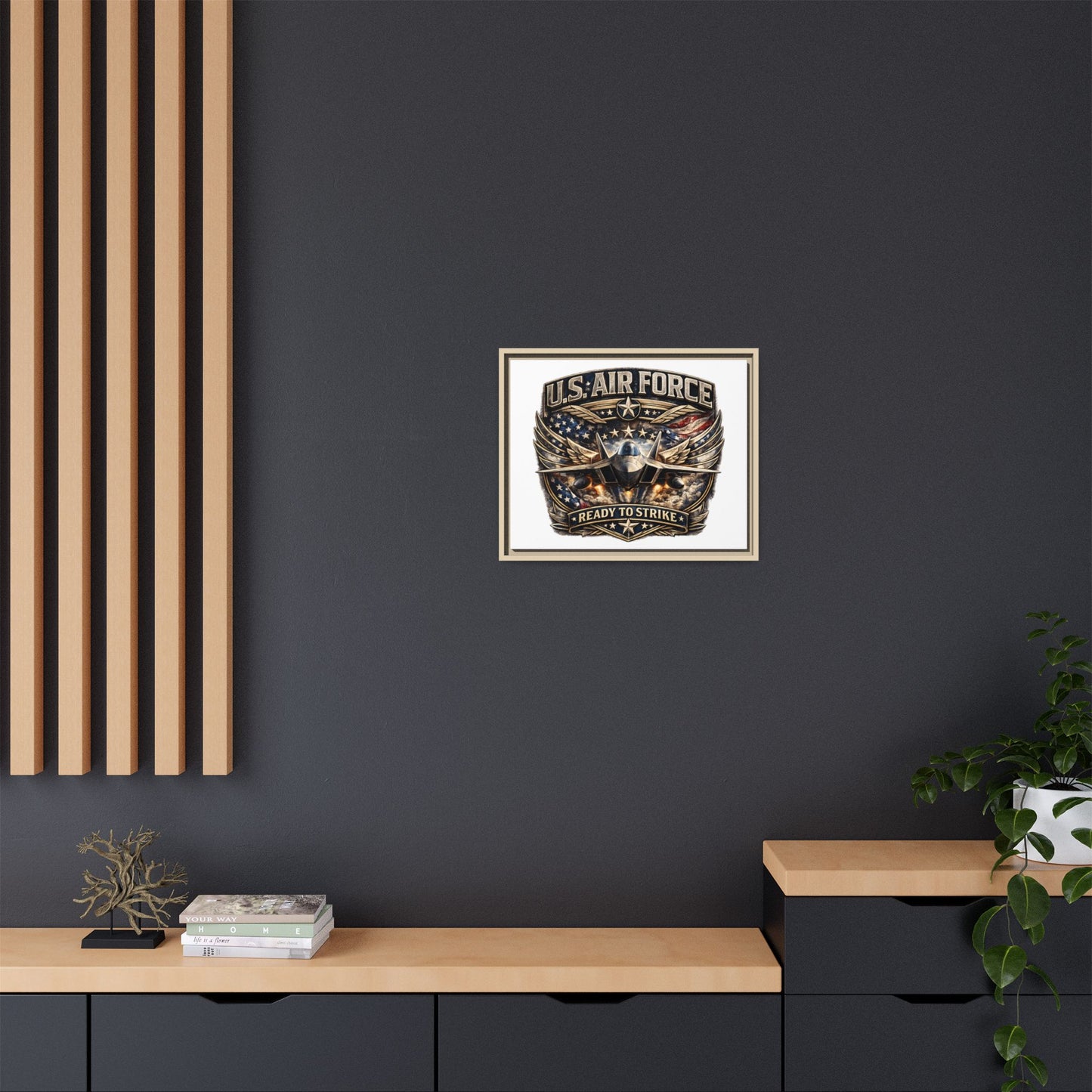 U.S. Air Force Framed Canvas Print – "Ready to Strike" Military Wall Art