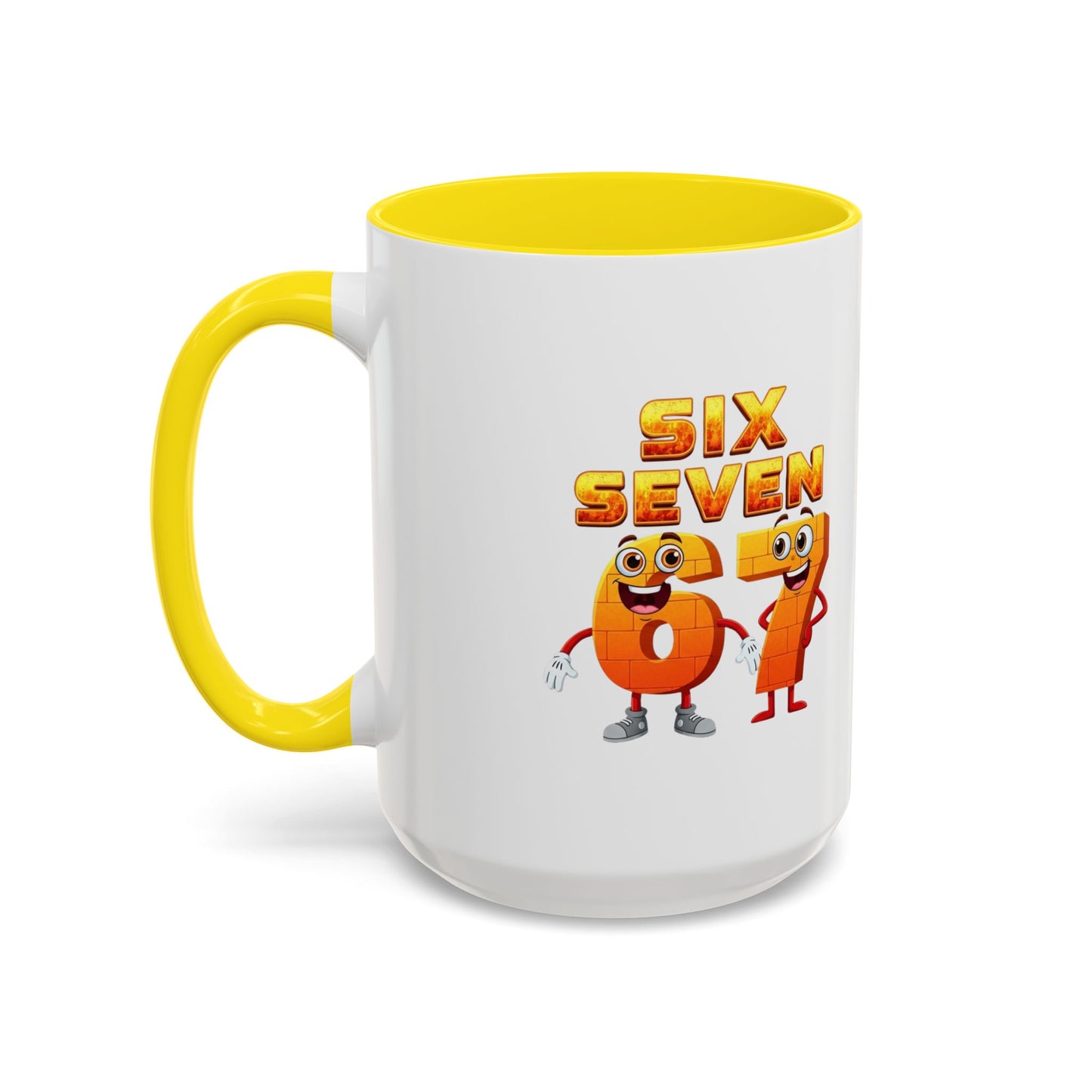 Six Seven Cartoon Number Coffee Mug - Fun Math Teacher Gift (11/15oz)