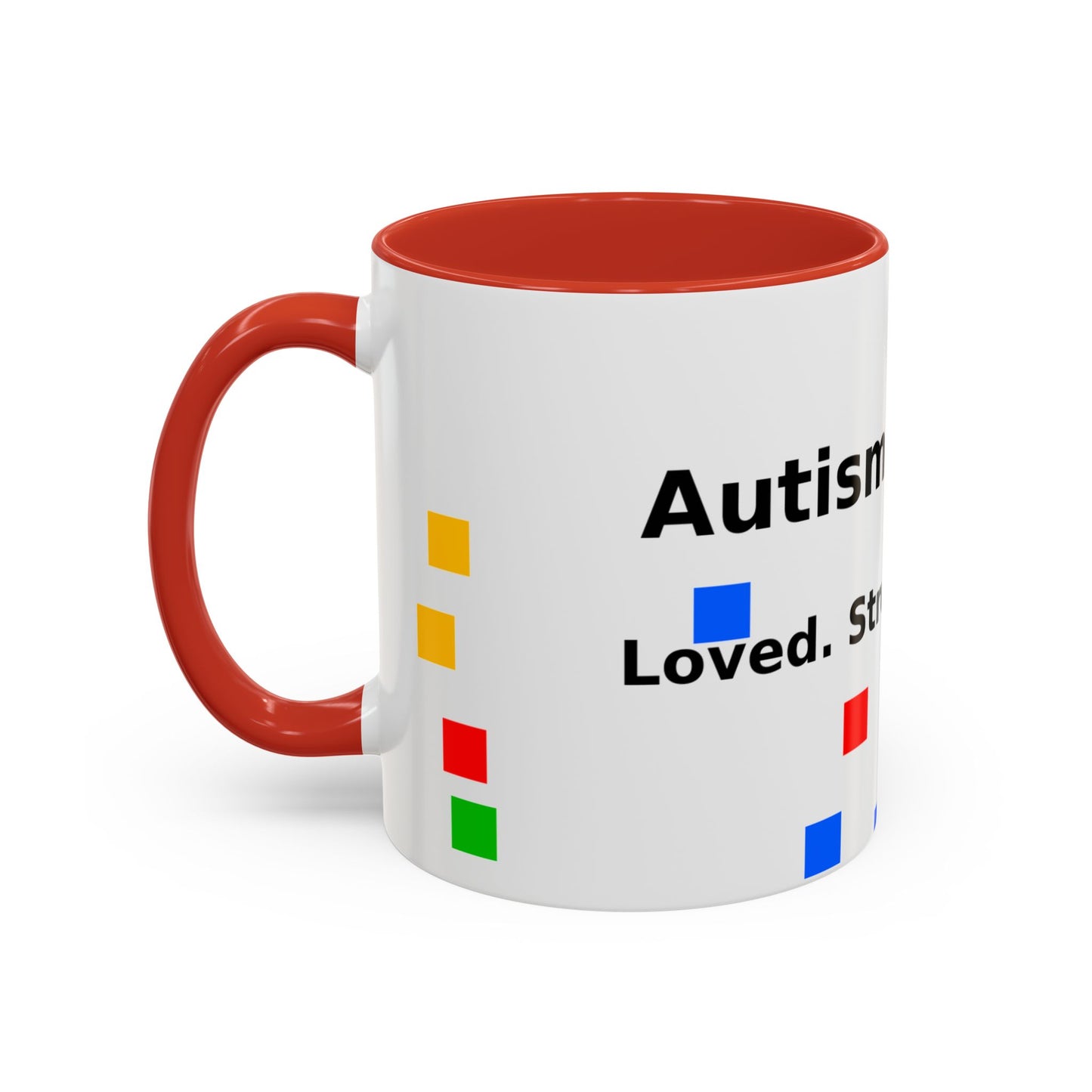 Autism Warrior Accent Coffee Mug – Bold Puzzle Pieces, Proud. Strong. Unique. (11/15oz)