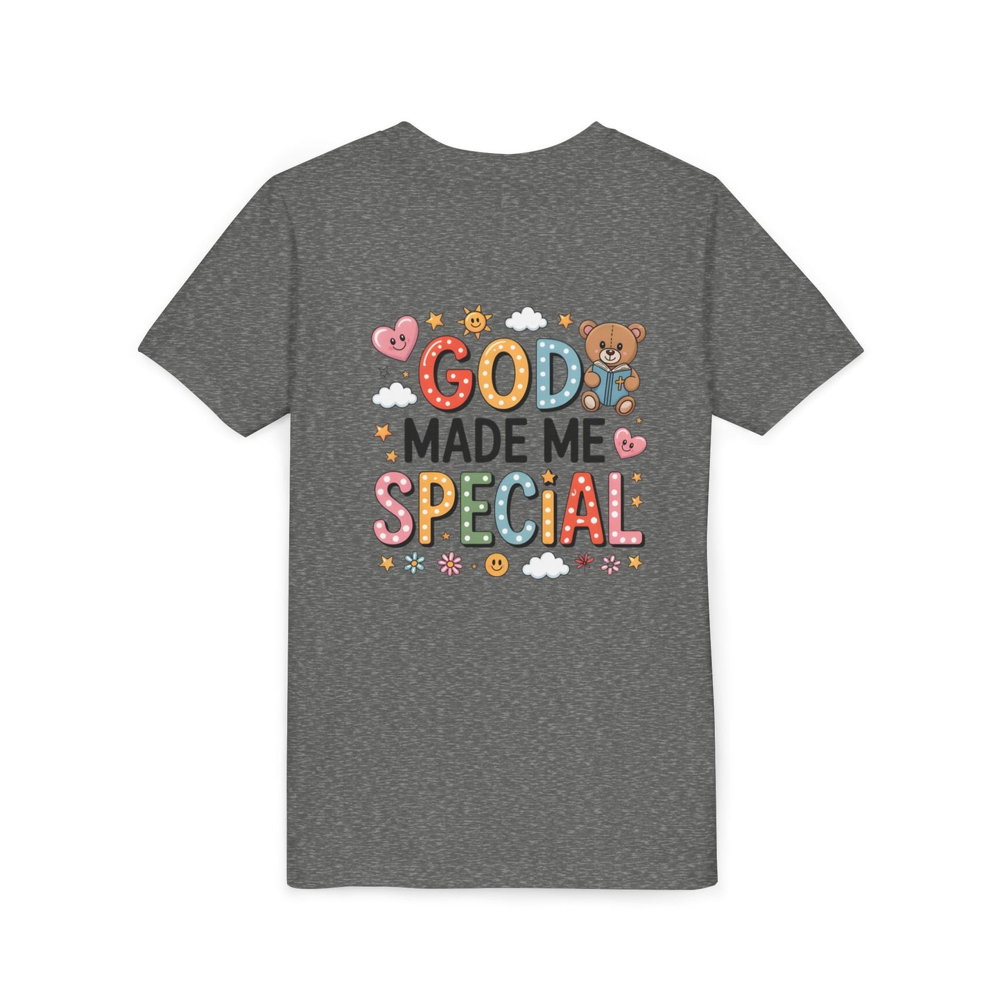 Youth Tee — "God Made Me Special" Cute Christian Kids T-Shirt