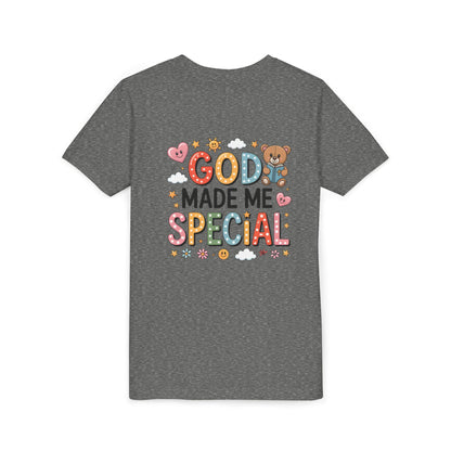 Youth Tee — "God Made Me Special" Cute Christian Kids T-Shirt