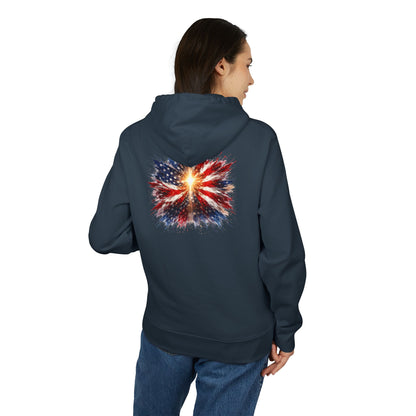 American Flag Explosion Hoodie — Patriotic Firework Pullover