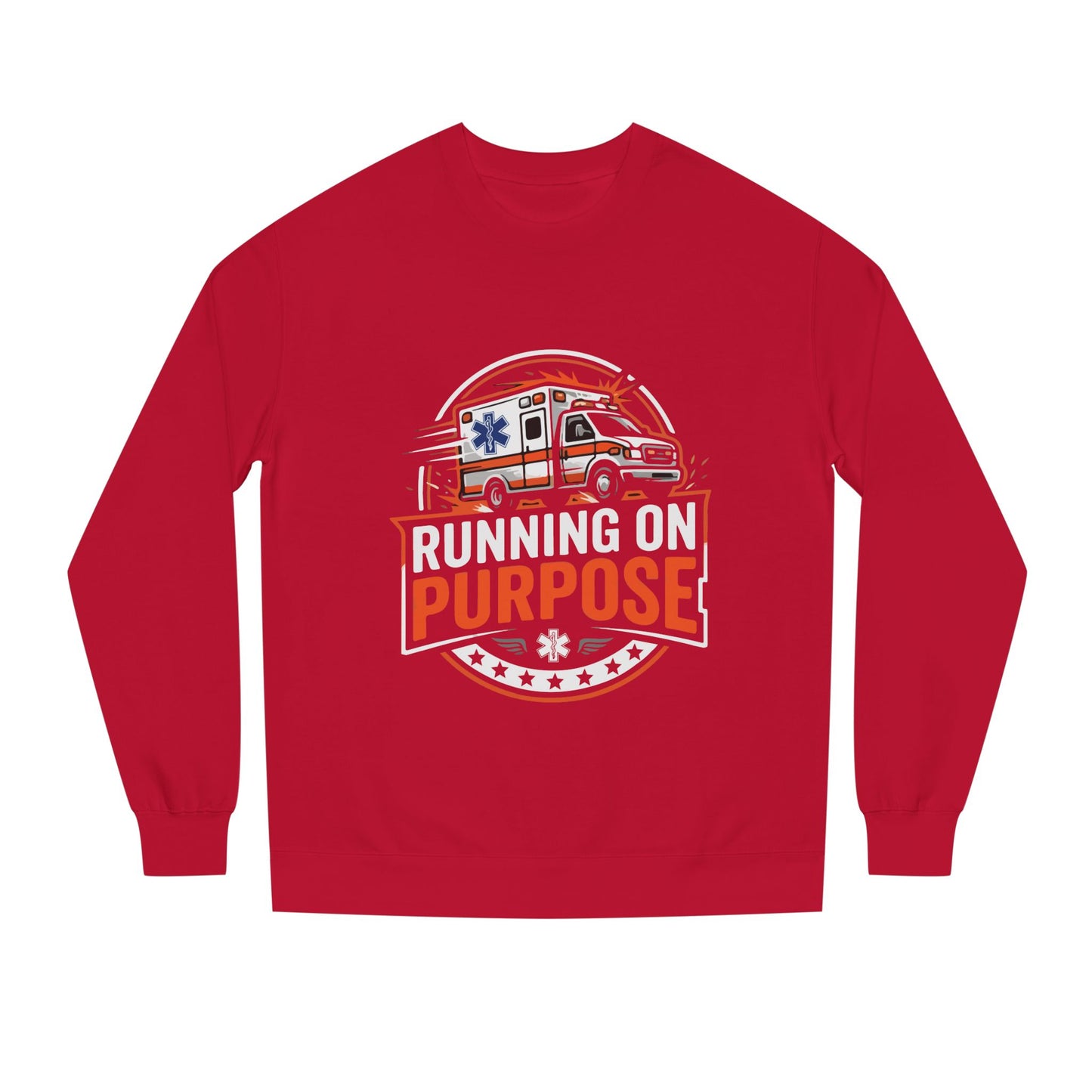 EMS Crewneck Sweatshirt — "Running on Purpose" Ambulance Design