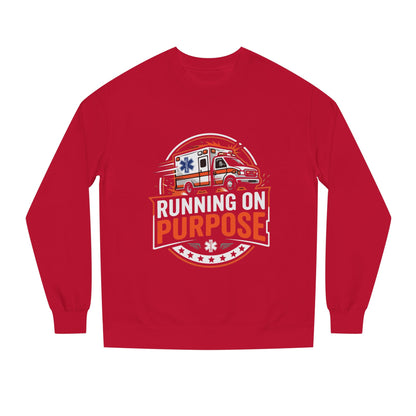 EMS Crewneck Sweatshirt — "Running on Purpose" Ambulance Design