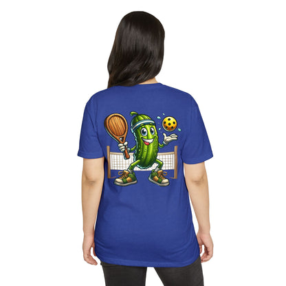 Pickleball Pickle T-Shirt — Cute Cartoon Pickle Playing Pickleball Tee