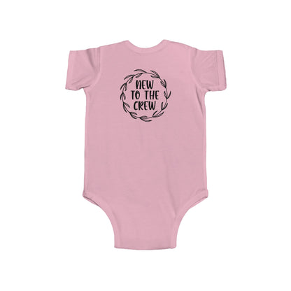 New to the Crew Infant Bodysuit – Baby Announcement Onesie with Wreath Design