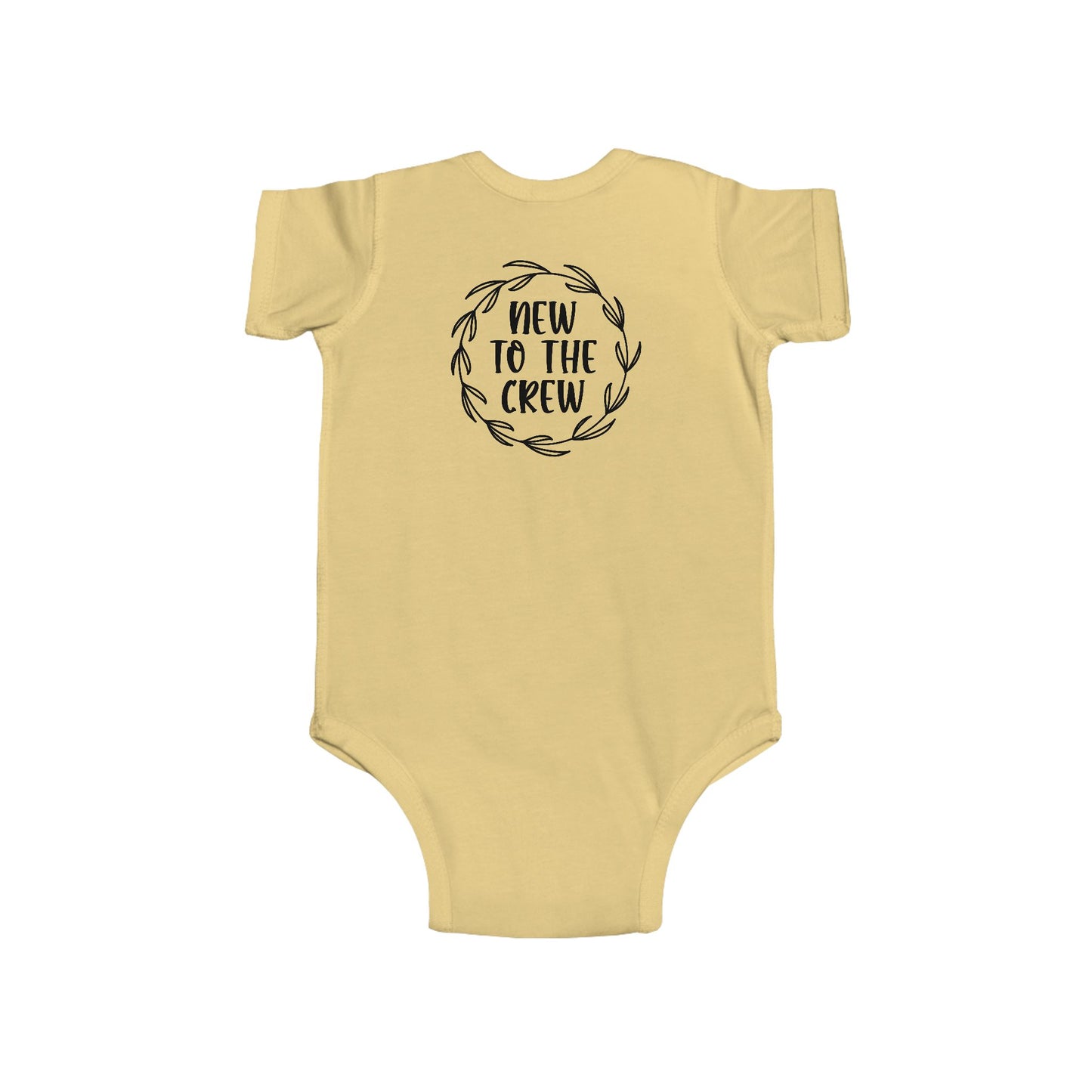 New to the Crew Infant Bodysuit – Baby Announcement Onesie with Wreath Design