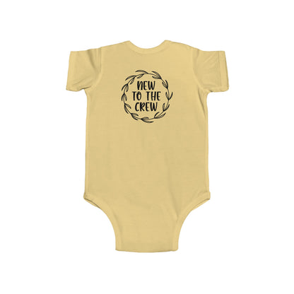 New to the Crew Infant Bodysuit – Baby Announcement Onesie with Wreath Design
