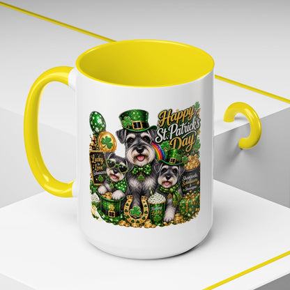 St. Patrick’s Day Dog Coffee Mug — Happy St. Patrick’s Day Accent Mug (11/15oz)