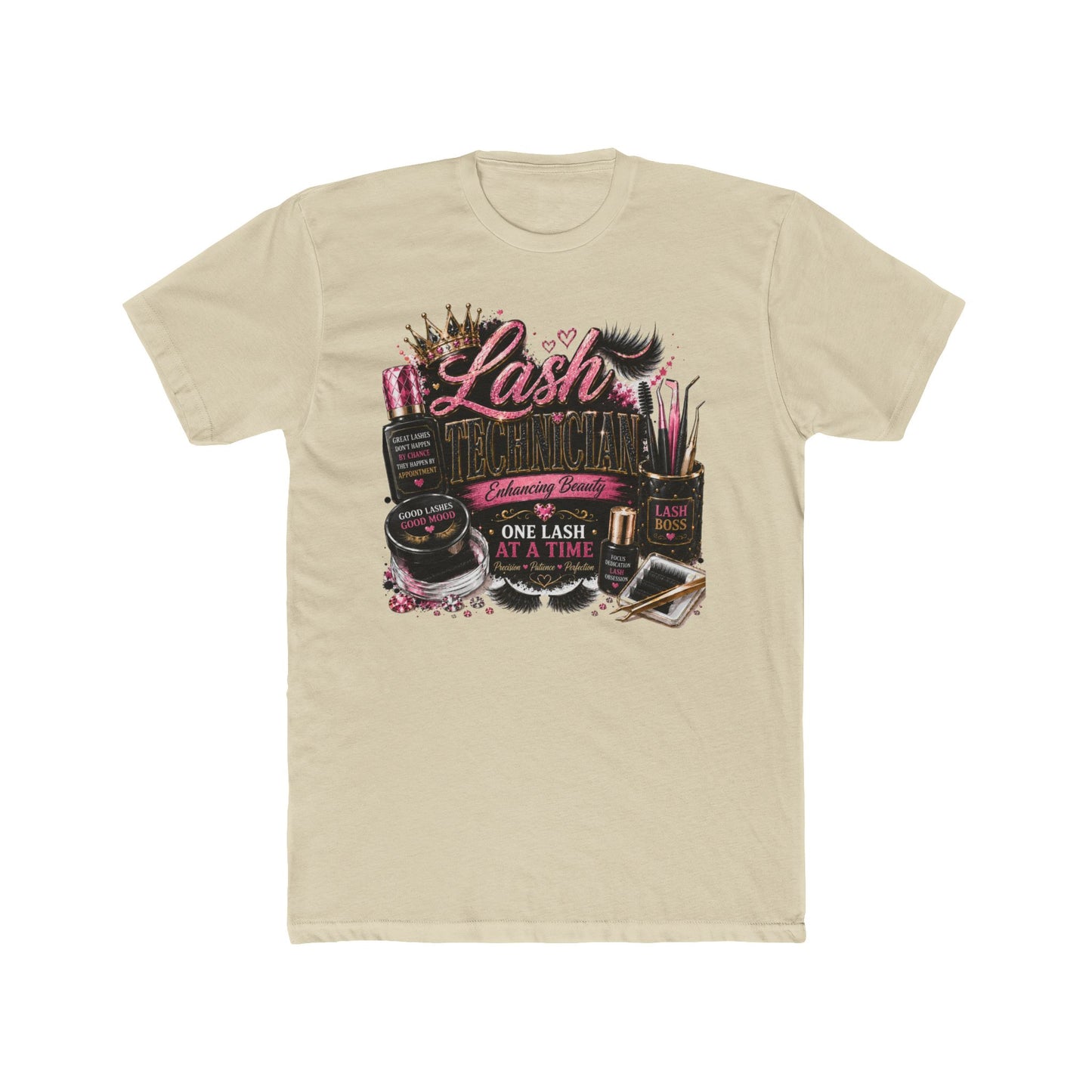 Lash Artist Crew Tee – “One Lash at a Time” Beauty Tools Graphic T-Shirt