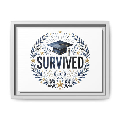 Graduation 'Survived' Framed Canvas Art — Cap & Laurel Keepsake