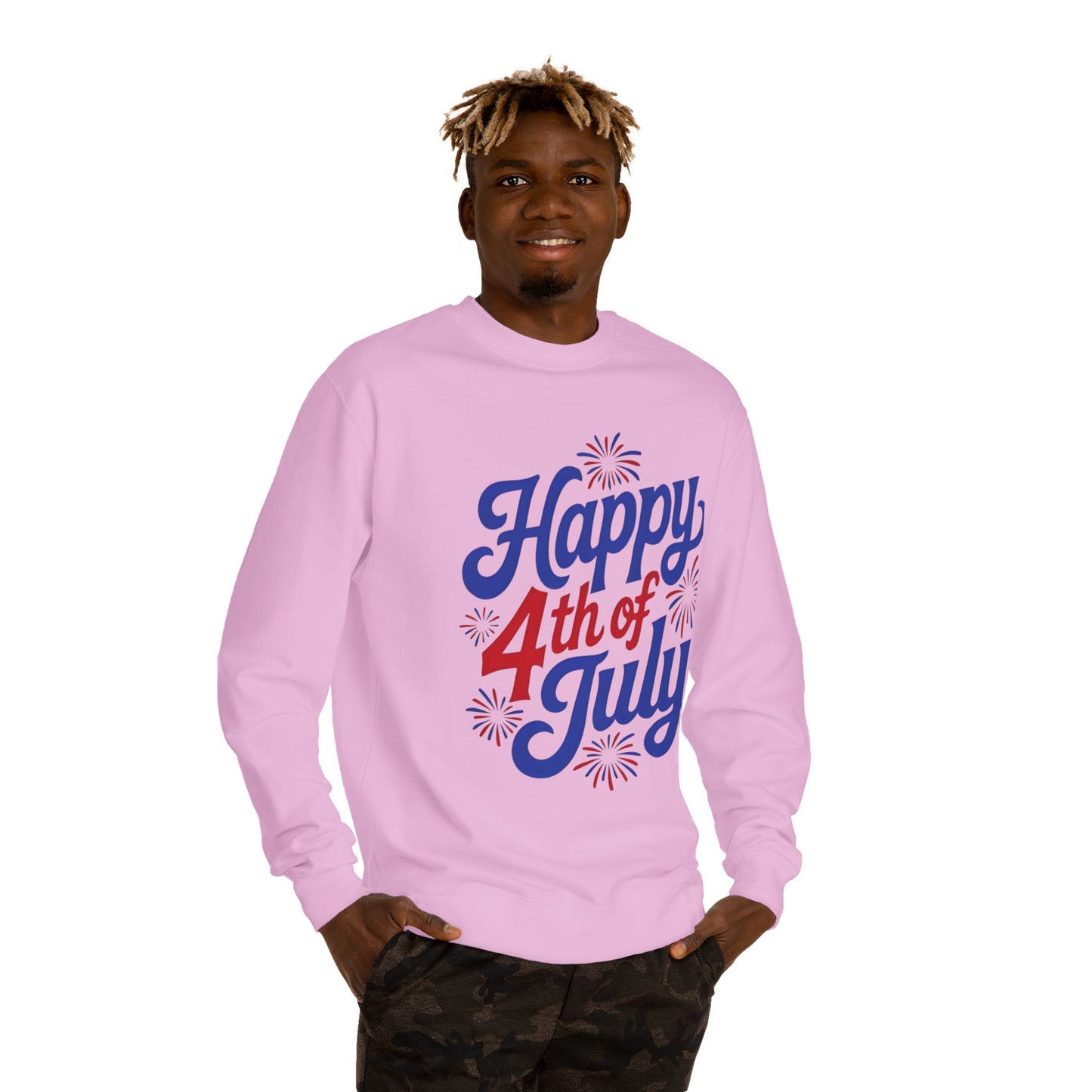 Happy 4th of July Sweatshirt — Patriotic Fireworks Crewneck