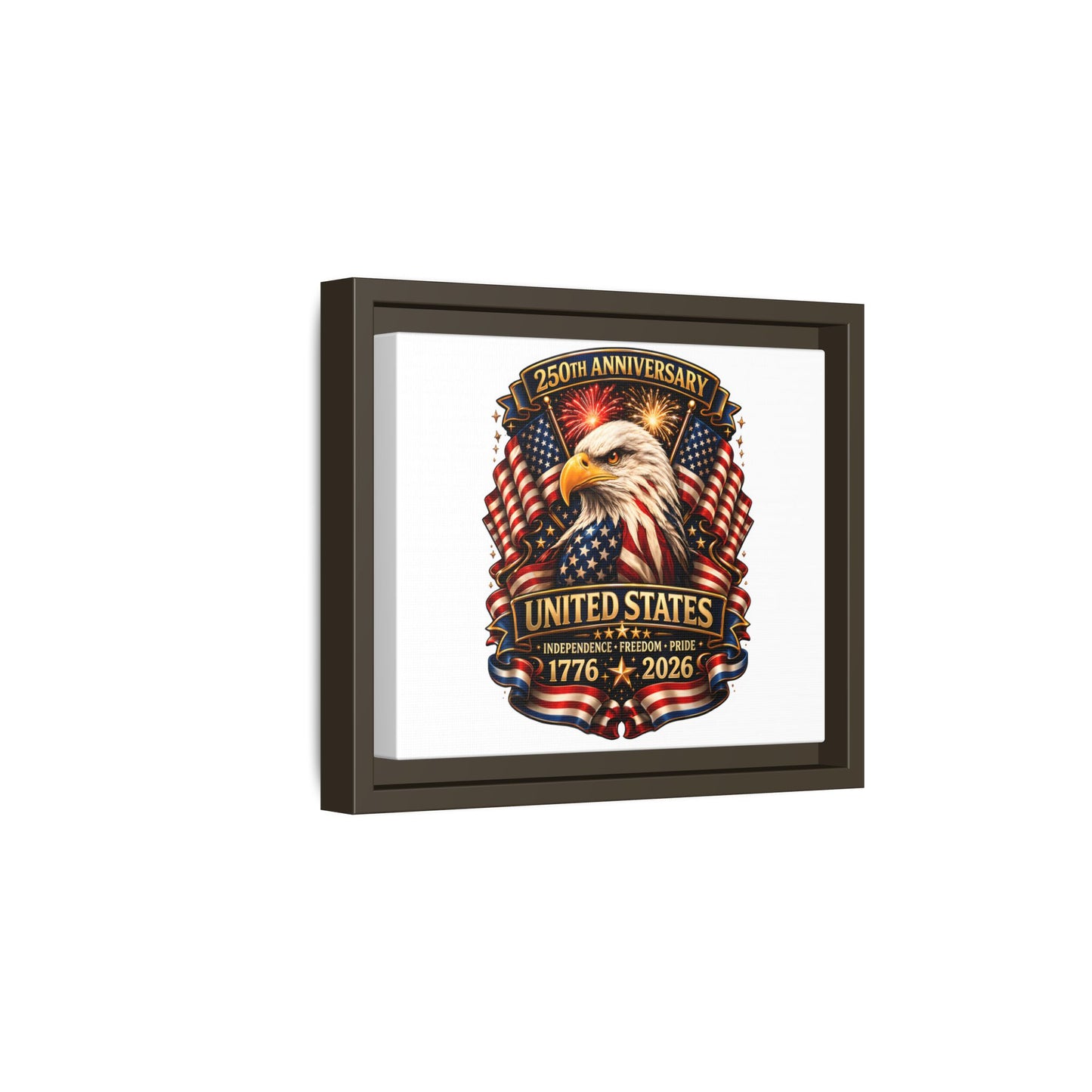 Patriotic Eagle 250th Anniversary Framed Canvas Print — United States 1776–2026