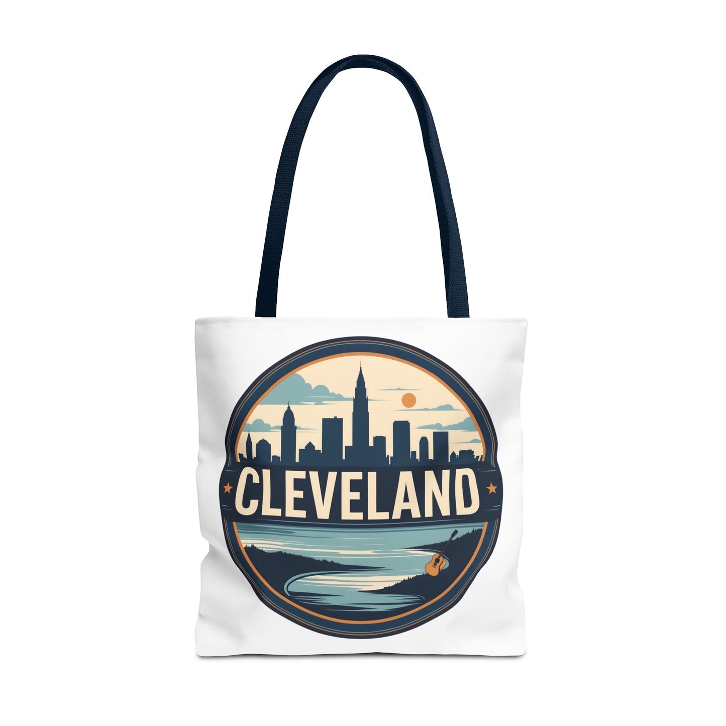 Cleveland Skyline Tote Bag — Vintage Cityscape Beach Design