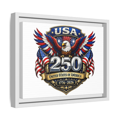 USA 250 Anniversary Framed Canvas — Patriotic Eagle 1776–2026 Wall Art