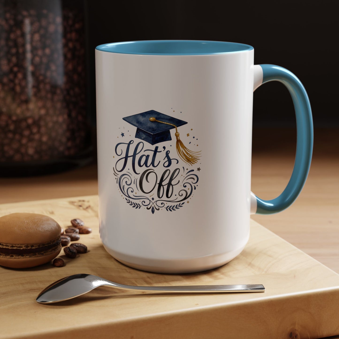 Graduation 'Hat's Off' Accent Coffee Mug — 11/15oz Celebratory Grad Gift