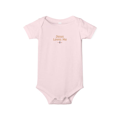Infant Onesie “Jesus Loves Me” Baby Bodysuit – Christian Newborn Gift