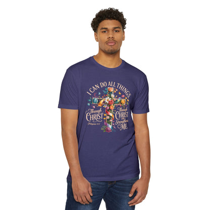 Christian Cross T‑Shirt — “I Can Do All Things Through Christ” Inspirational Tee