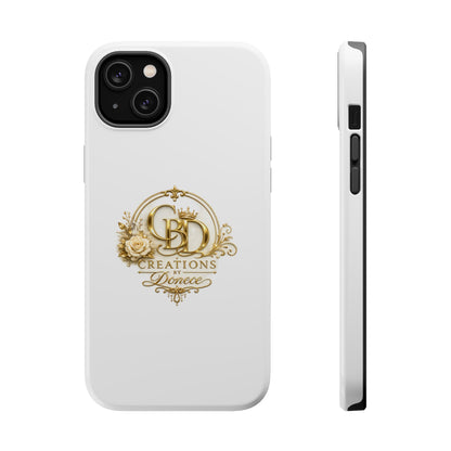 Magnetic Impact-Resistant Phone Case — Gold Floral Crest Logo