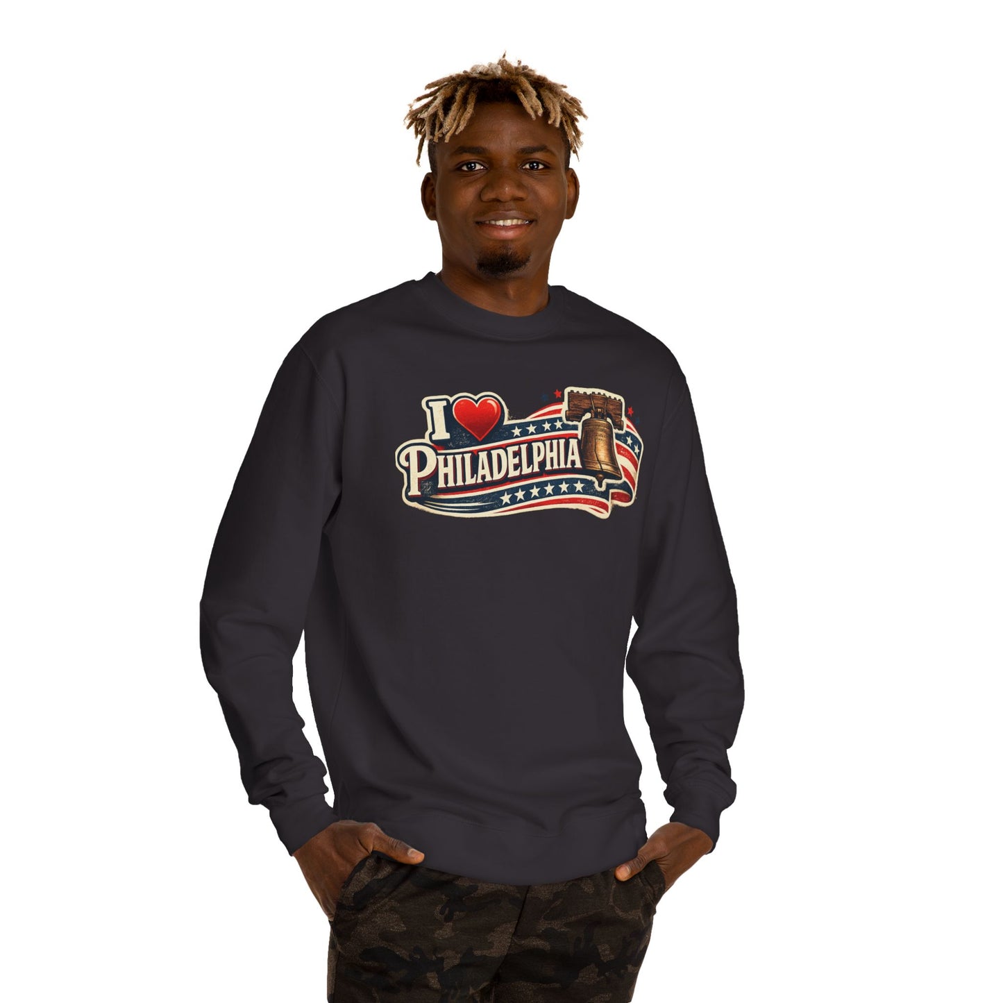 I  Philadelphia Crewneck Sweatshirt — Liberty Bell Retro City Pride
