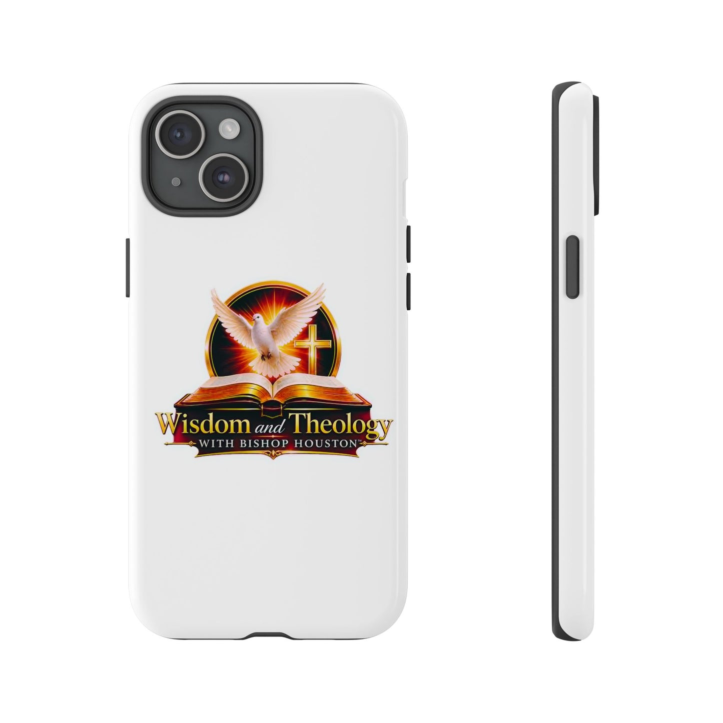 Wisdom and Theology Phone Case — Christian Dove & Cross Protective Tough Case