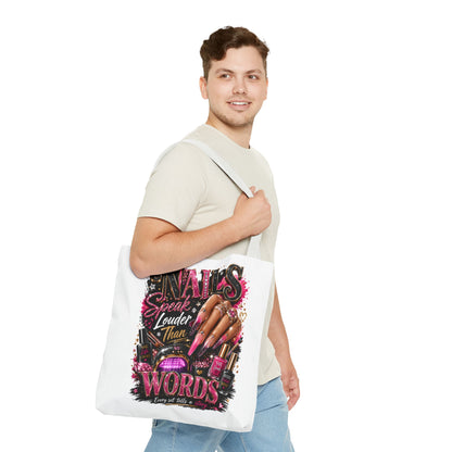 Nails Speak Louder Than Words Tote Bag – Glam Nail Technician Gift