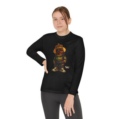 Youth Long Sleeve Tee — 'King' Bear Graphic