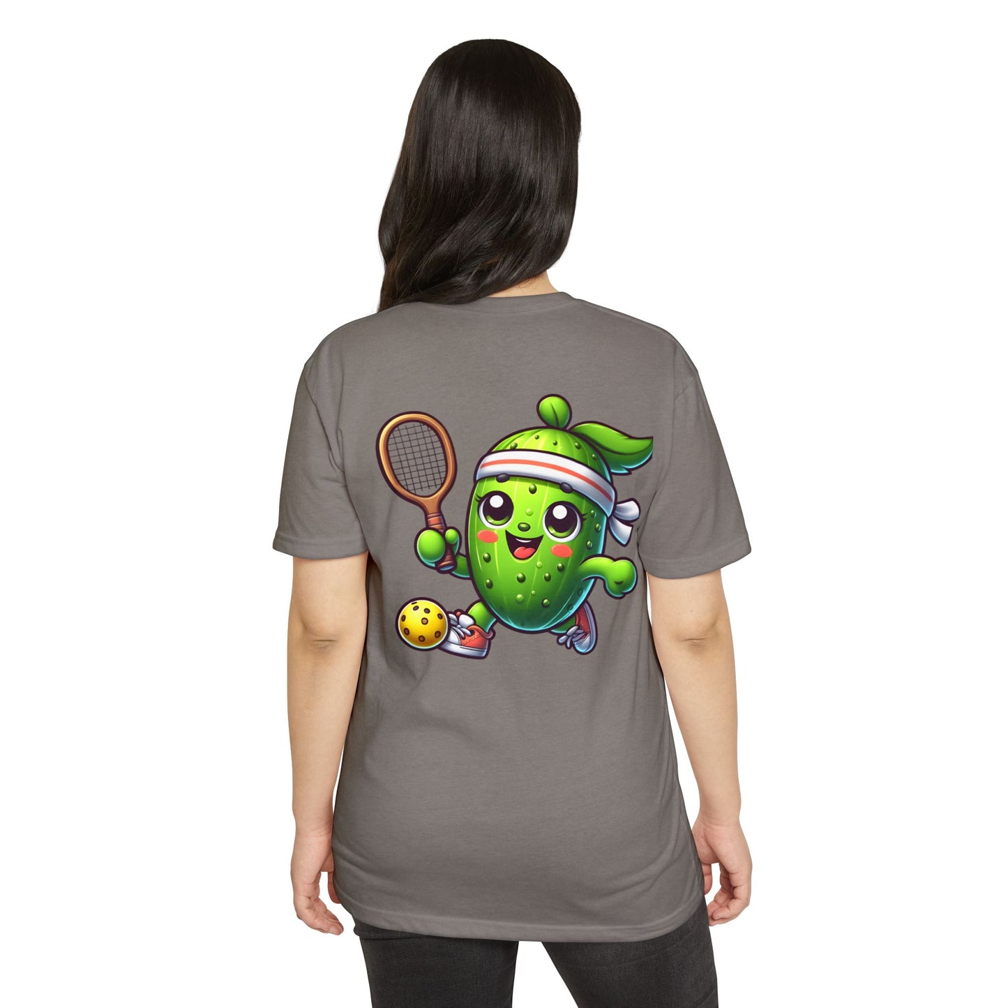 Pickle Tennis Player T-Shirt — Cute Pickle Playing Pickleball Graphic Tee