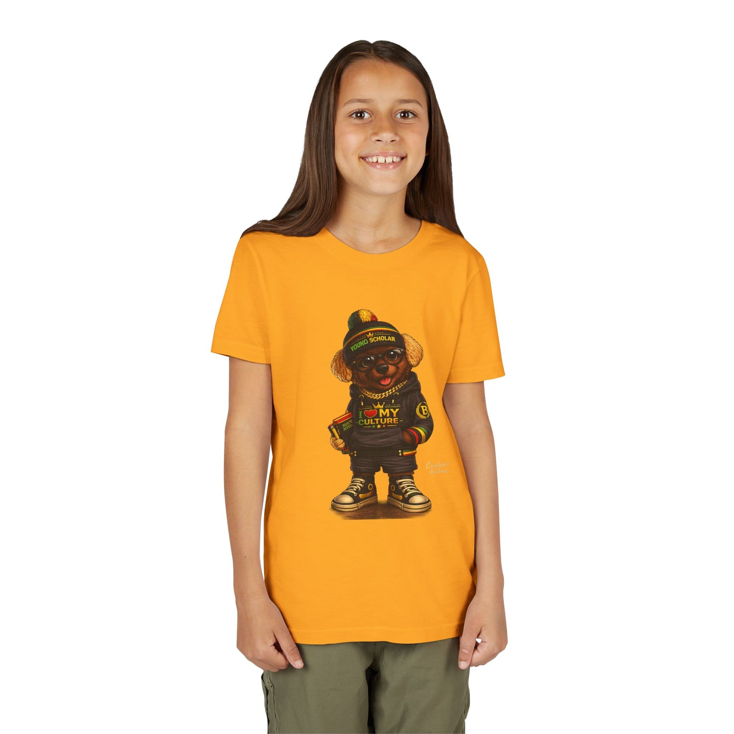 Youth Tee — 'Respect My Culture' Urban Dog Character Graphic