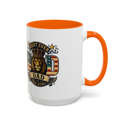 Best Ever Dad Coffee Mug — 'Dad the King' Lion Accent Mug (11/15oz)