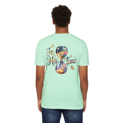 I'm His Time T-Shirt — Inspirational Christian Hourglass Design