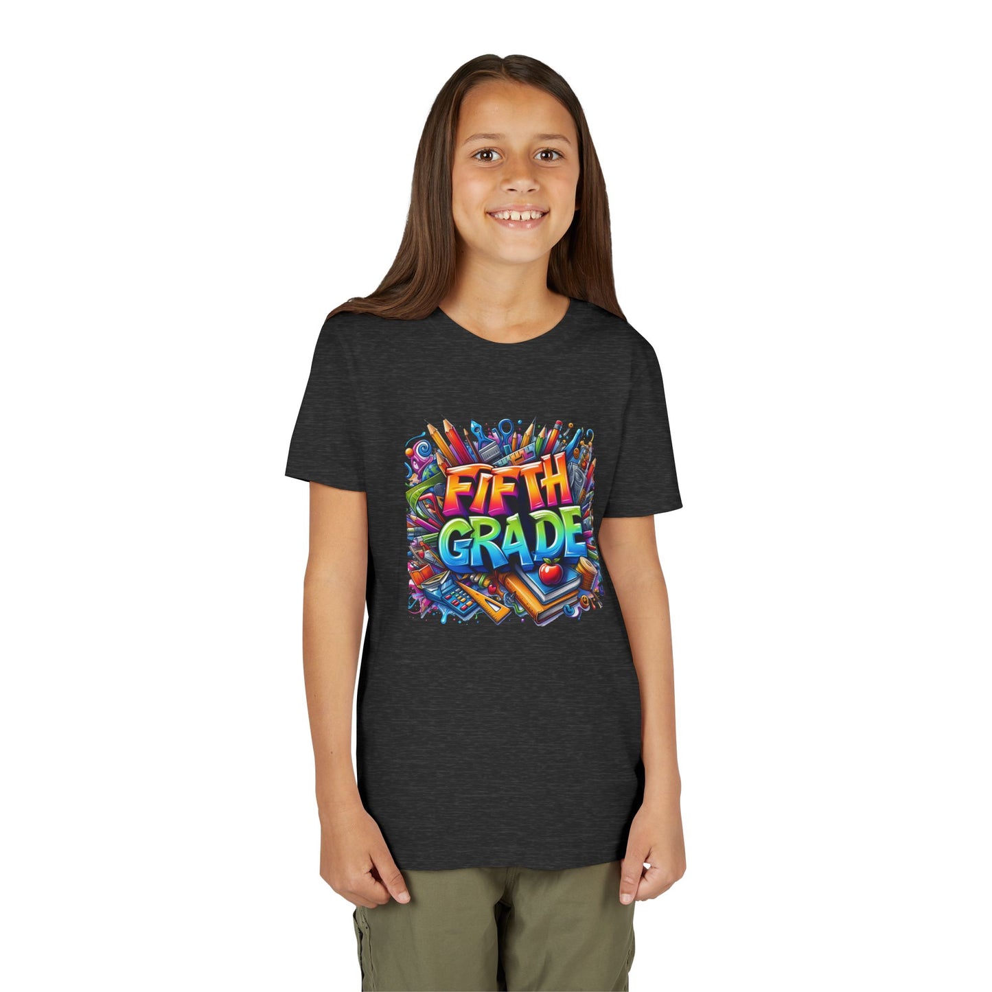 Fifth Grade Kid's Tee - Colorful School Supplies Back to School T-Shirt