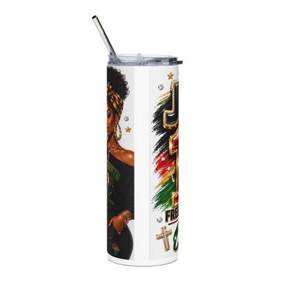 20oz Stainless Tumbler — Patriotic "June 19" Juneteenth Freedom Design