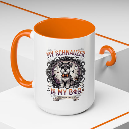 My Schnauzer Is My Boo Coffee Mug — Halloween Dog Lover Accent Mug