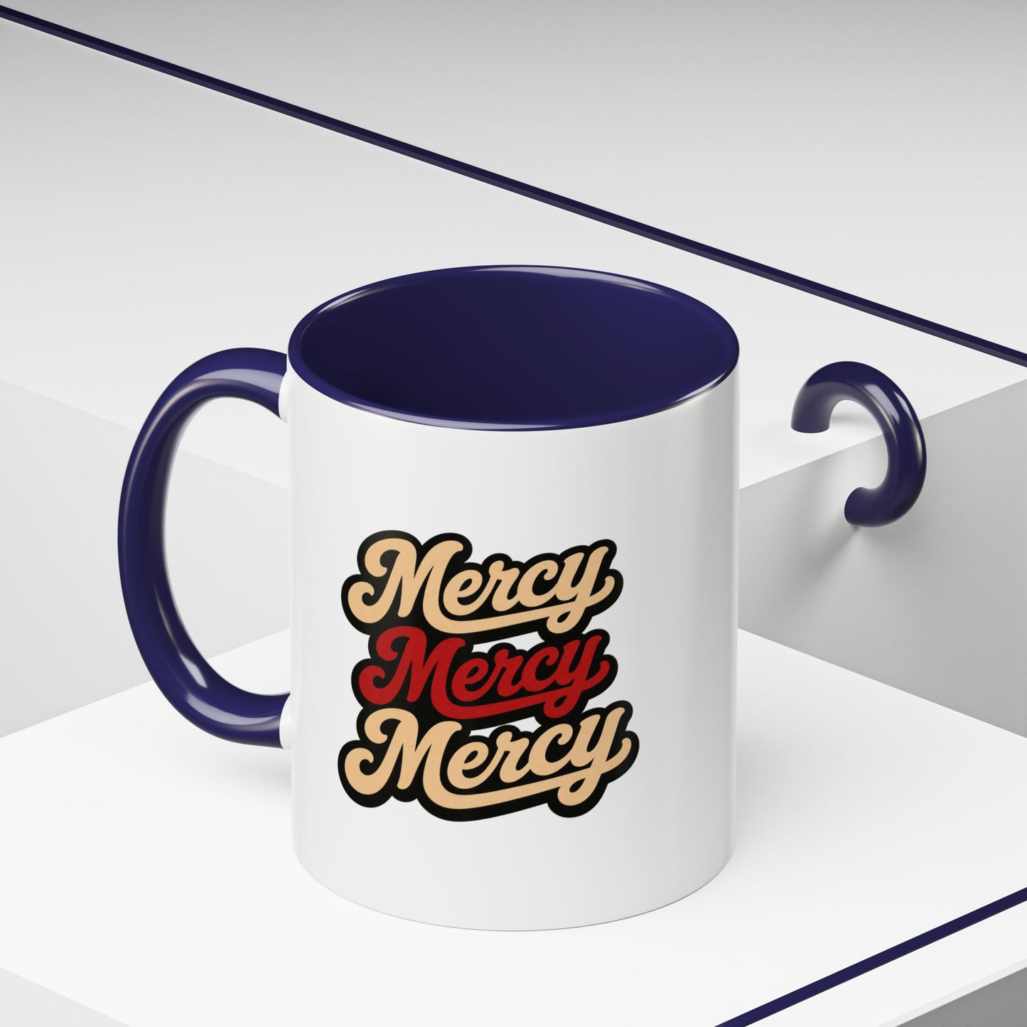 Mercy Mercy Mercy Retro Script Accent Coffee Mug — 11/15oz