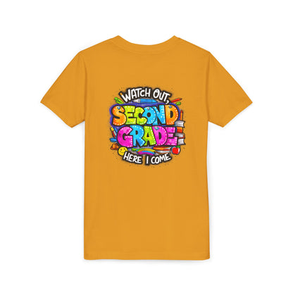 Second Grade Kids Tee - "Watch Out Second Grade Here I Come" Colorful Back-to-School Shirt